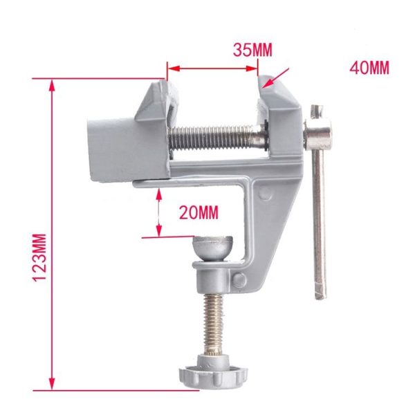 5893 Portable Mini Aluminum Alloy Table Pliers Bench Vise Manual DIY Tool - Image 3