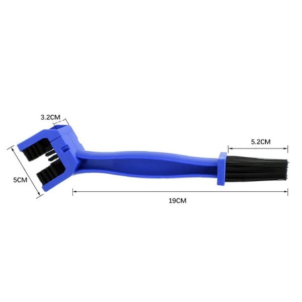 1 Set BG-7168 Bicycle And Motorcycle Cleaning Brush Three-Sided Chain Brush, Colour: Blue + Small Brush - Image 3