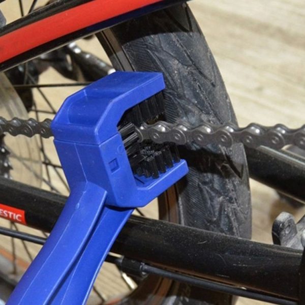 1 Set BG-7168 Bicycle And Motorcycle Cleaning Brush Three-Sided Chain Brush, Colour: Blue + Small Brush - Image 6