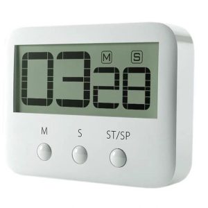 118S LCD Digital Display Countdown Timer Large Screen Kitchen Timer (White)