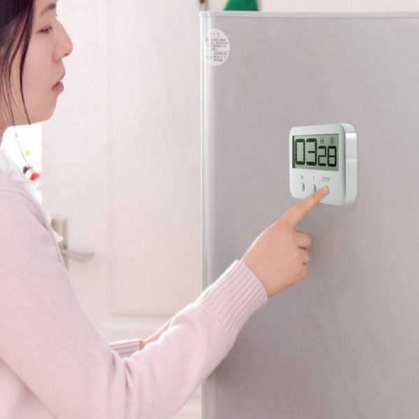 118S LCD Digital Display Countdown Timer Large Screen Kitchen Timer (White) - Image 3