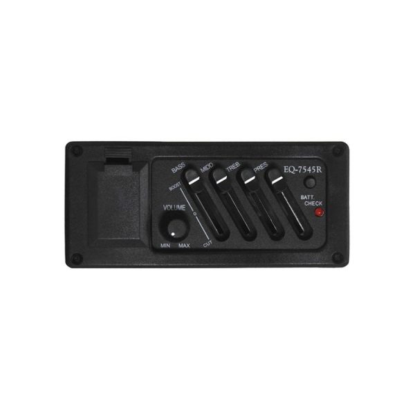 EQ-7545R Guitar Four-Band Equalizer EQ Wooden Guitar Modified Pickup Instrument Accessories (Black) - Image 2