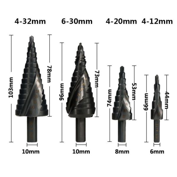 4-32mm Triangular Shank Spiral Flute Step Drill Bit - Image 3