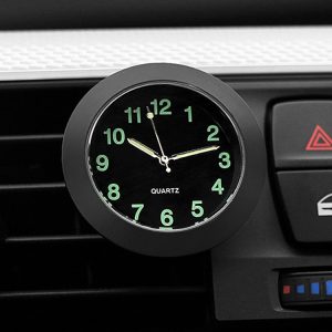 Car Clock Night Light Electronic Clock Car Decoration Quartz (Black Border)