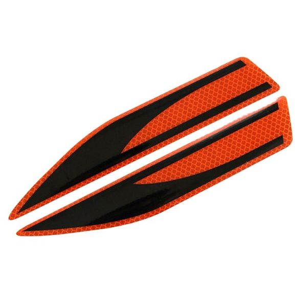 2 Pairs Reflective Stickers Personality Machine Cover Stickers Leaf Plate Blade Waistline Decorative Lack Of Strapping Cover (Orange)