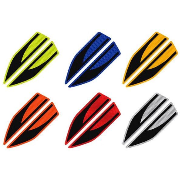 2 Pairs Reflective Stickers Personality Machine Cover Stickers Leaf Plate Blade Waistline Decorative Lack Of Strapping Cover (Orange) - Image 2
