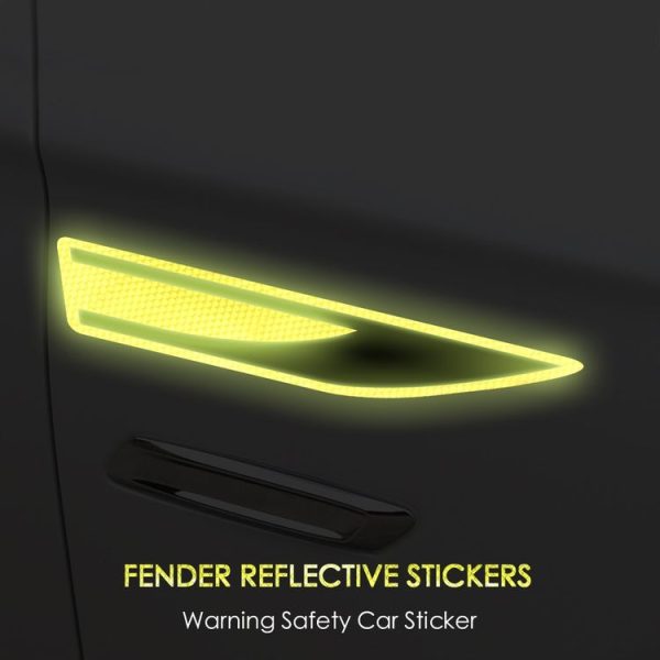 2 Pairs Reflective Stickers Personality Machine Cover Stickers Leaf Plate Blade Waistline Decorative Lack Of Strapping Cover (Orange) - Image 3
