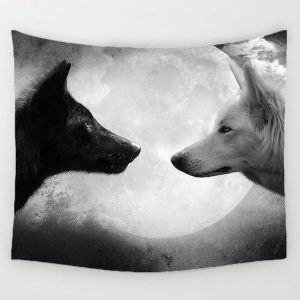 Multifunctional Fashion Simple Style Animal Hanging Carpet, Size: Smooth Surface M-130x150cm (Wolf Grey)