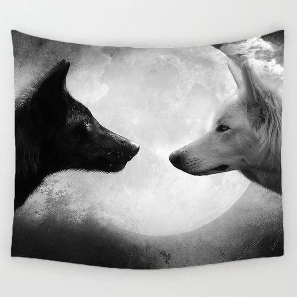 Multifunctional Fashion Simple Style Animal Hanging Carpet, Size: Smooth Surface M-130x150cm (Wolf Grey) - Image 2
