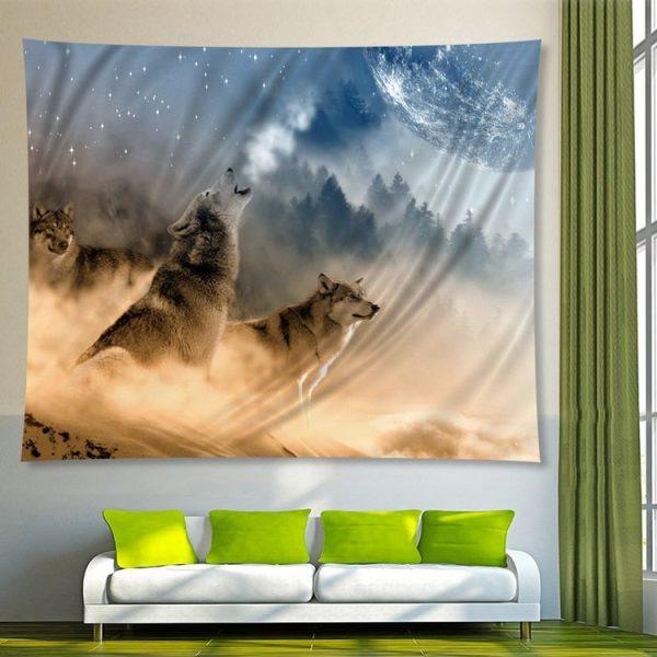 Multifunctional Fashion Simple Style Animal Hanging Carpet, Size: Fur Surface S-100x150cm (Wolf Brown) - Image 2
