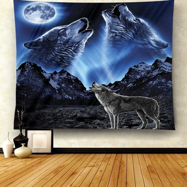 Multifunctional Fashion Simple Style Animal Hanging Carpet, Size: Fur Surface S-100x150cm (Wolf Brown) - Image 3