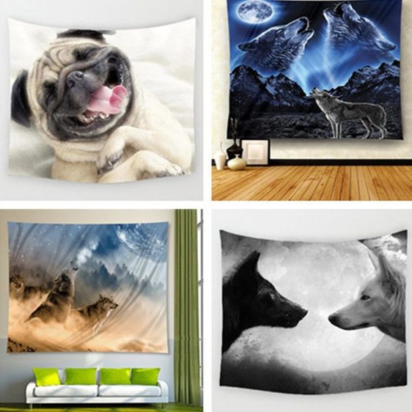 Multifunctional Fashion Simple Style Animal Hanging Carpet, Size: Fur Surface S-100x150cm (Wolf Brown) - Image 5