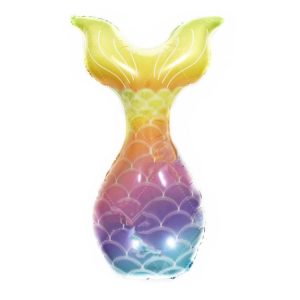 5 PCS Cartoon Mermaid Tail Aluminum Film Balloon Aquarium Decoration Balloon Mall Dress Up Balloon (Rainbow Color)