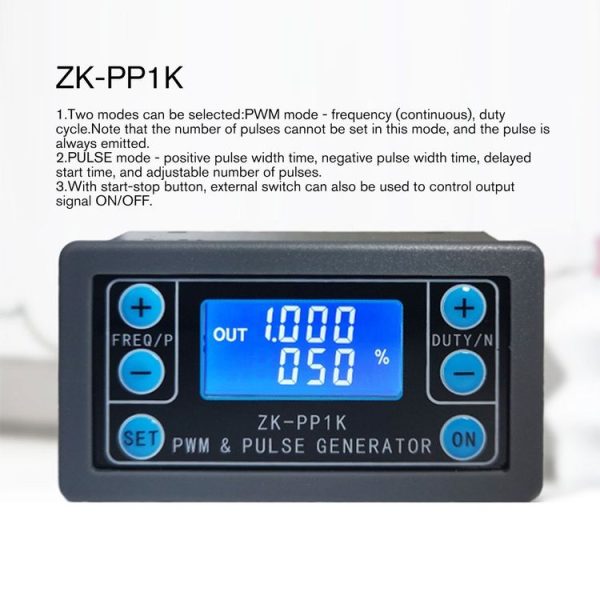 ZK-PP1K PWM Signal Generator 1Hz-150KHz PWM Pulse Frequency Duty Cycle Adjustable Square Wave Generator - Image 3