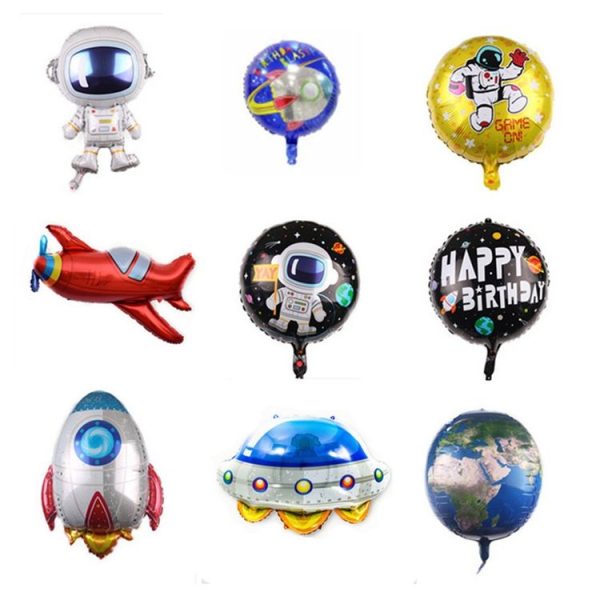 10 PCS Space Aluminum Film Balloon Children Decorate Birthday Party Decoration Balloons, Style: Retro Plane - Image 2