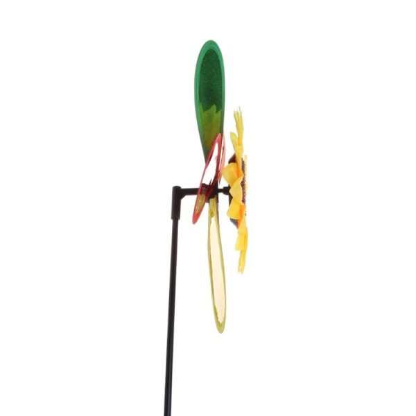 3 PCS Colorful Sequins Sunflower Rotating Windmill Garden Decoration - Image 4