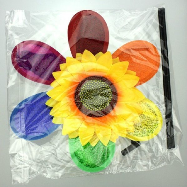 3 PCS Colorful Sequins Sunflower Rotating Windmill Garden Decoration - Image 5