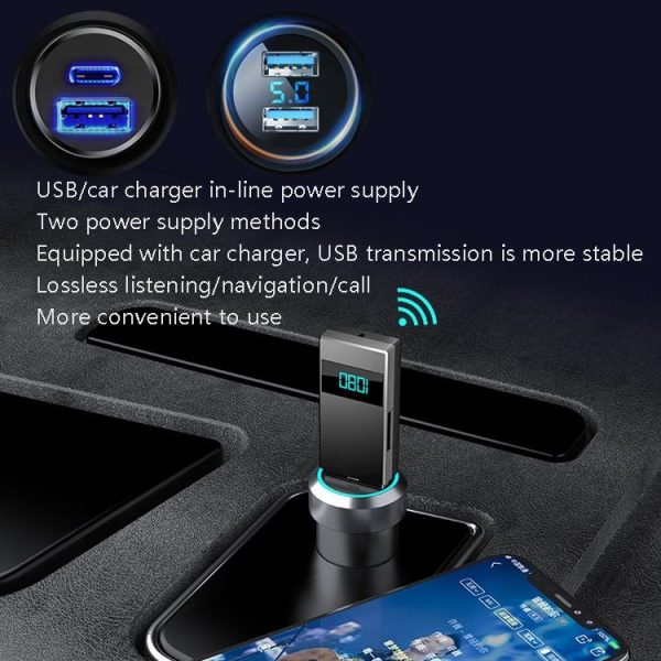 E9 Car Bluetooth Audio Receiver MP3 Player Wireless FM Emission Cigarette Lighter Radio Universal - Image 5
