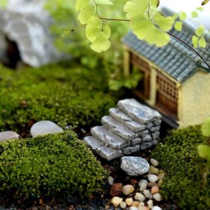 2 PCS Garden Bonsai Decoration Miniature Resin Trail Stairs, Style: Straight Step