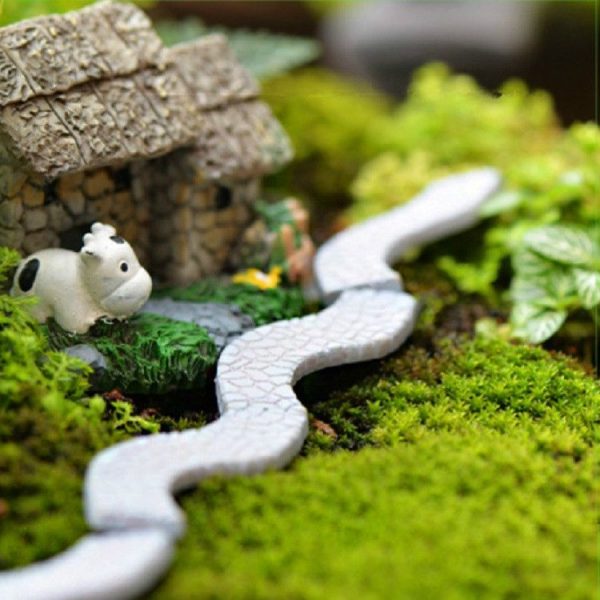 2 PCS Garden Bonsai Decoration Miniature Resin Trail Stairs, Style: Curved Road - Image 3