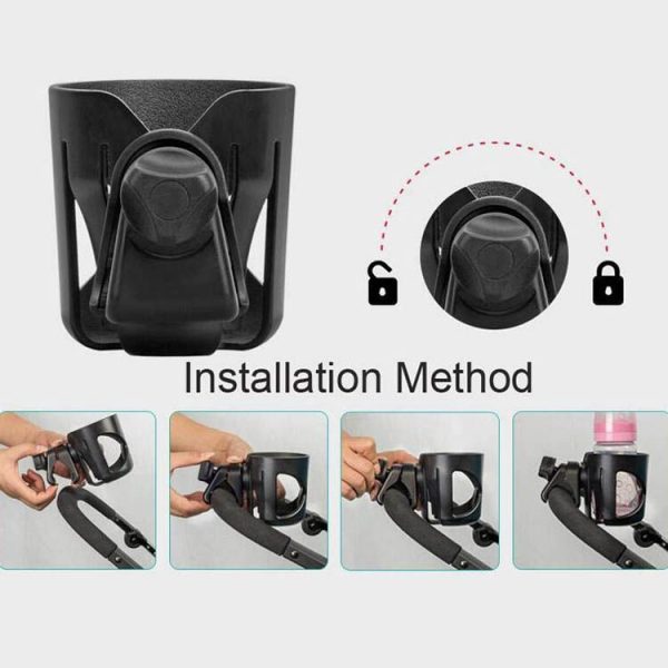 J4035 Stroller Cup Rapid Fixed Stroller Bottle Frame ABS Stroller Water Cup Rack (Gray) - Image 7