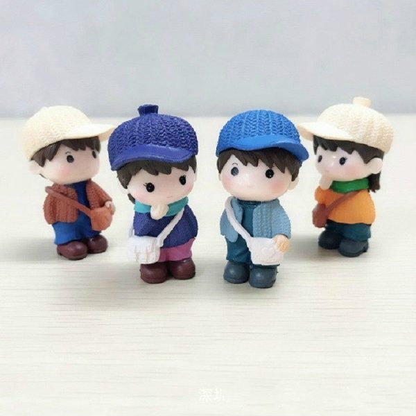 2 PCS Couple Cartoon Characters Dolls Micro Landscape Ornaments Bonsai Decoration Random Color Delivery, Style: Satchel Wool Couple