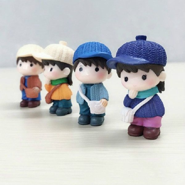 2 PCS Couple Cartoon Characters Dolls Micro Landscape Ornaments Bonsai Decoration Random Color Delivery, Style: Satchel Wool Couple - Image 3