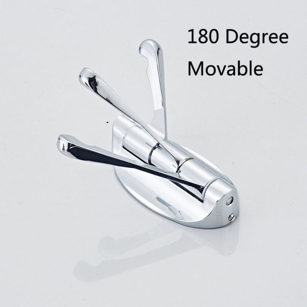 8231 180 Degree Movable Coat Hook Bathroom Hook, Color: Chrome - Image 5