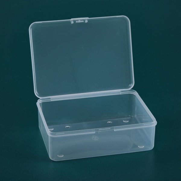 PP Rectangular Transparent Plastic Box Flip Cover Parts Hardware Tool Storage Box - Image 2