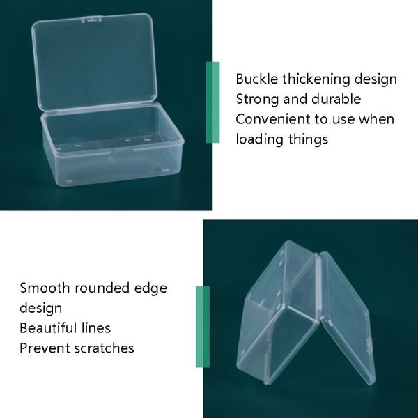 PP Rectangular Transparent Plastic Box Flip Cover Parts Hardware Tool Storage Box - Image 7