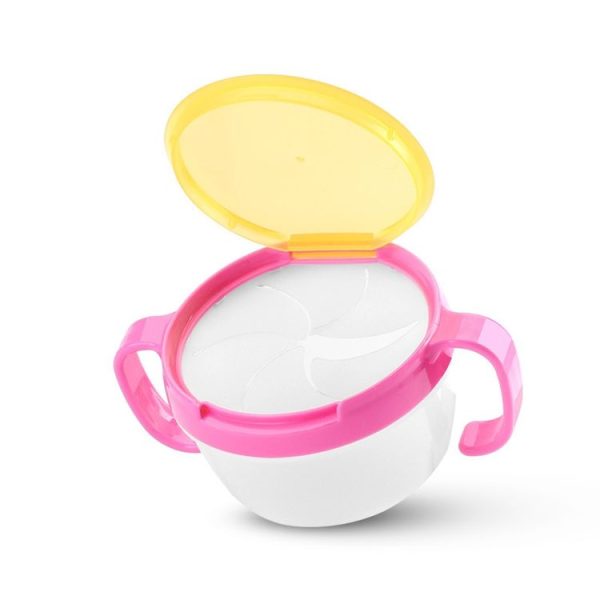 Baby Snacks Bowl Children Kids Food Storage Dishes Anti Spill 360 Rotate Baby Solid Feeding Plate Tableware Baby Feeding Stuff (Yellow) - Image 4