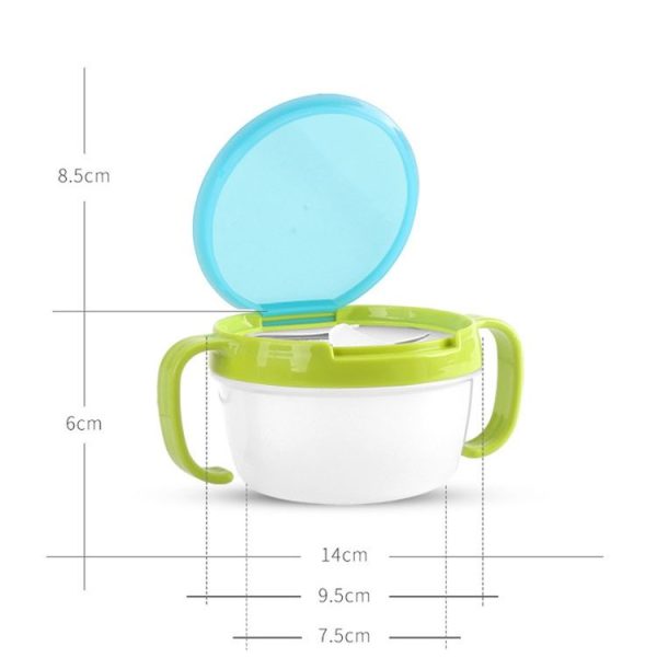 Baby Snacks Bowl Children Kids Food Storage Dishes Anti Spill 360 Rotate Baby Solid Feeding Plate Tableware Baby Feeding Stuff (Yellow) - Image 5