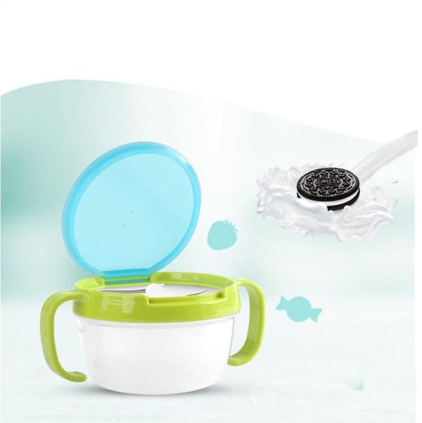 Baby Snacks Bowl Children Kids Food Storage Dishes Anti Spill 360 Rotate Baby Solid Feeding Plate Tableware Baby Feeding Stuff (Yellow) - Image 6