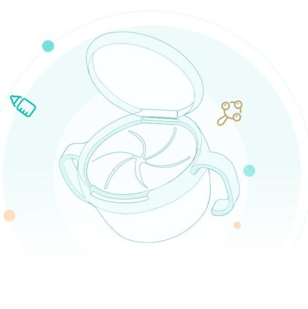 Baby Snacks Bowl Children Kids Food Storage Dishes Anti Spill 360 Rotate Baby Solid Feeding Plate Tableware Baby Feeding Stuff (Yellow) - Image 7