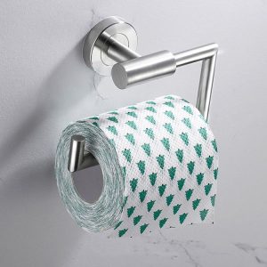 304 Stainless Steel With Grooved Bathroom Pendant Bathroom Shelf, Style: Paper Towel Holder B