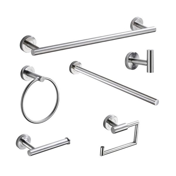 304 Stainless Steel With Grooved Bathroom Pendant Bathroom Shelf, Style: Paper Towel Holder B - Image 2