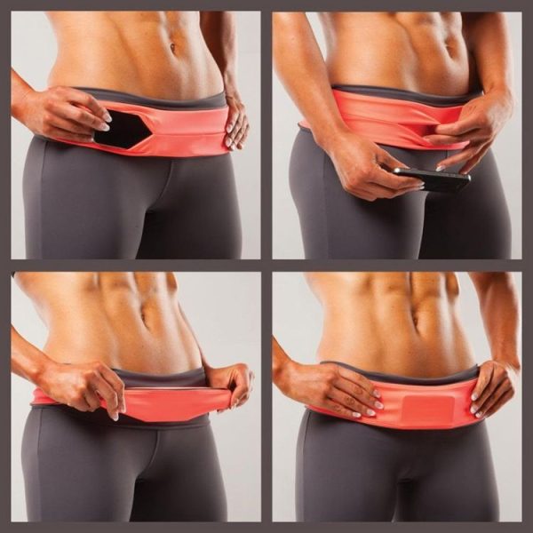 Invisible Running Waist Bag Outdoor Sport Mobile Phone Bag, Size: L (Rose Red) - Image 3