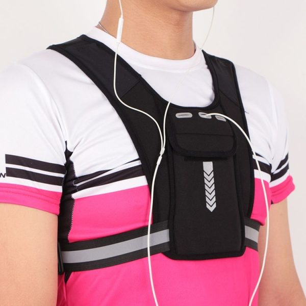 Running Reflective Vest Bag Outdoor Sports Mobile Phone Chest Bag (Regular)