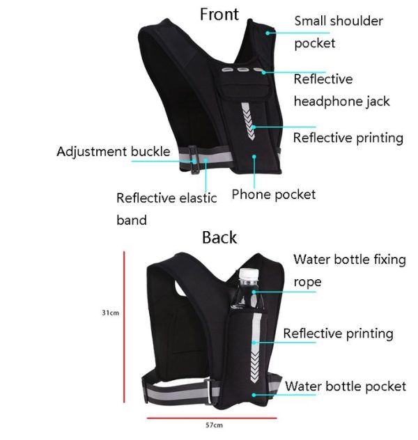 Running Reflective Vest Bag Outdoor Sports Mobile Phone Chest Bag (Regular) - Image 3