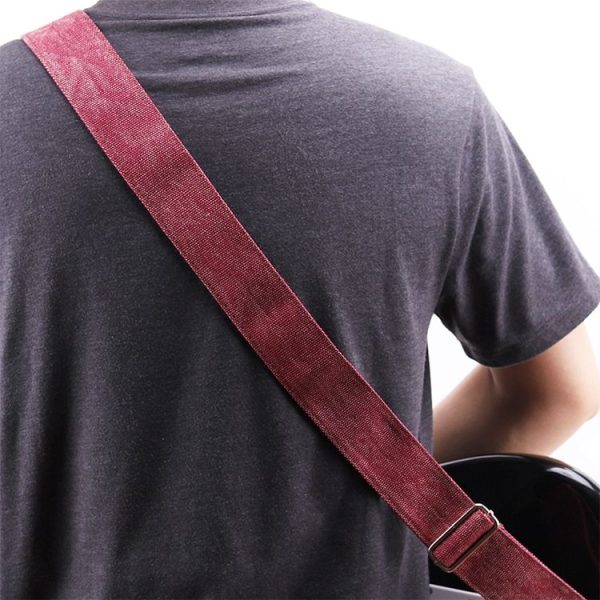 Leather Guitar Strap Retro Cowboy Electric Guitar Pick Strap (Red) - Image 4