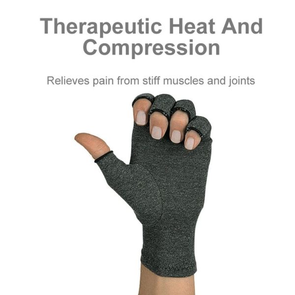 Half Finger Cycling Gloves Arthritis Pressure Health Gloves High Elastic Breathable Anti-edema Rehabilitation Riding Glov, Size: S (Gray) - Image 5