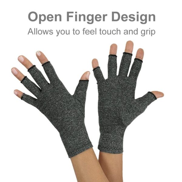Half Finger Cycling Gloves Arthritis Pressure Health Gloves High Elastic Breathable Anti-edema Rehabilitation Riding Glov, Size: S (Gray) - Image 6