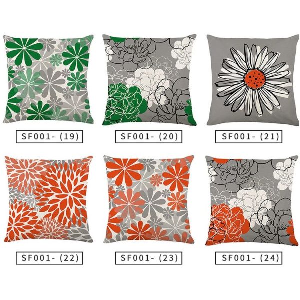2 PCS Waterproof Antifouling & Oil Proof Pillowcase Living Room Home Printing Polyester Linen Sofa Cushion Without Pillow Core, Size: 45x45cm (SF001-23) - Image 2