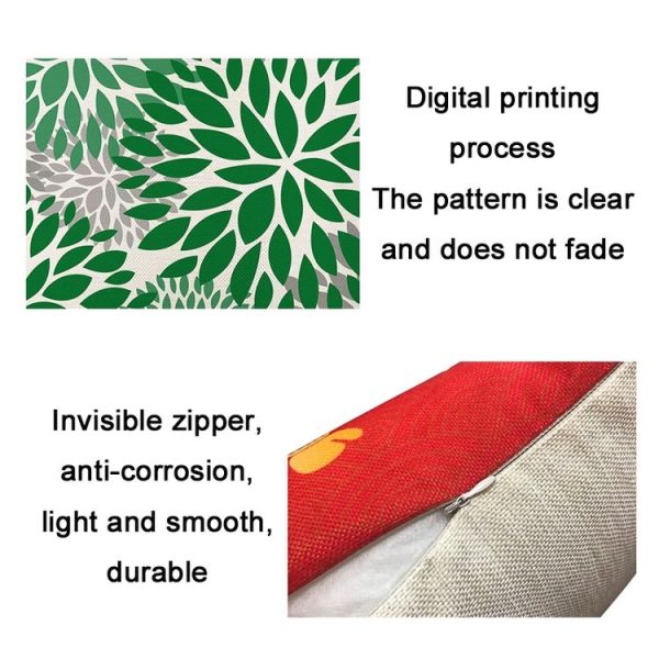 2 PCS Waterproof Antifouling & Oil Proof Pillowcase Living Room Home Printing Polyester Linen Sofa Cushion Without Pillow Core, Size: 45x45cm (SF001-23) - Image 4