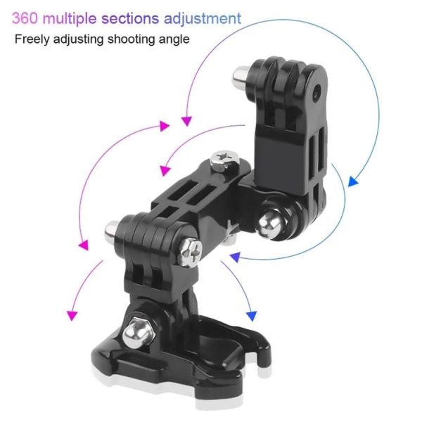 2 Set Cycling Helmet Adhesive Multi-Joint Arm Fixed Mount Set for GoPro Hero11 Black / HERO10 Black / GoPro HERO9 Black / HERO8 Black / HERO7 / 6 / 5 / 5 Session / 4 Session / 4 / 3+ / 3 / 2 / 1, DJI Osmo Action and Other Action Cameras Arm Holder - Image 2