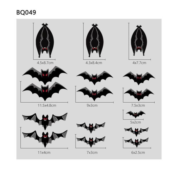 Halloween Decoration Stickers Pumpkin Lamp Spider Ghost Electrostatic Stickers, Style: BQ049 + 50 + 51 + (52 x 2) - Image 2