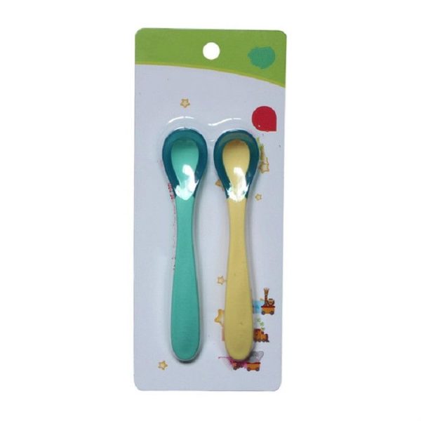 2 PCS Baby Warm Color Changing Spoon Candy Color Anti-scalding Baby Eating Spoon Children Spoon Feeding Tableware (Yellow and Blue) - Image 7