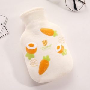 Portable Mini Explosion-proof Irrigation Household Flannel Warm Hot Water Bag, Size: 350ml (Carrot)