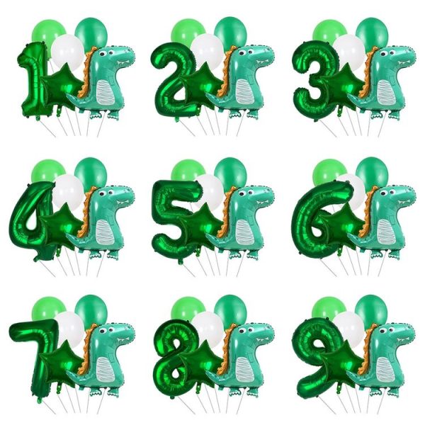 5934 Aluminum Membrane Latex Combination Dinosaur Digital Balloon Set Background Decoration Cartoon Balloon (6) - Image 2