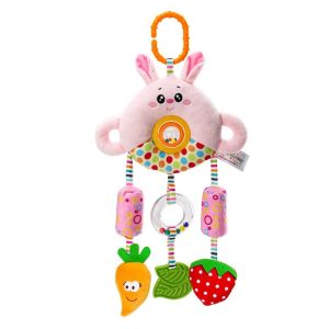 Stroller Toy 0-1 Year Old Bed Hanging Turn Bead Doll Baby Bed Bell Plush Rattle (H168190-3B Rabbit)